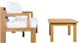 2 Pieces Patio Furniture Chat Set, Outdoor Cushioned Loveseat with Acacia Wood Coffee Table for Backyard, Balcony - Photo 5
