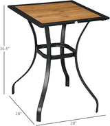 Outsunny 28" Outdoor Bar Table, Faux Wood Patio Furniture, Square Wood-Like Patio Table with Water Safe Design for Deck - Photo 3