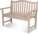 Shine Company Belfort Outdoor Solid Wood Patio Garden Bench, Ergonomic Seat, 22" D x 44.75" W x 36" H, Graystone - Photo 1