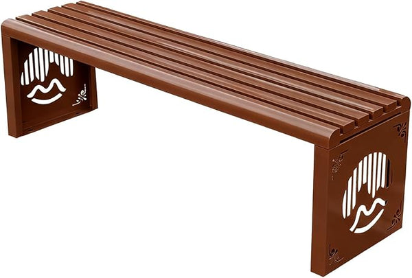 Heavy Duty Outdoor Benches Weatherproof Galvanized Steel Park Benches Slats Design Metal Garden Chair Commercial Street - Photo 1