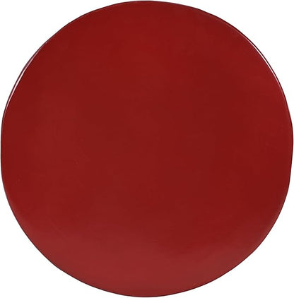 Christopher Knight Home Jeru Lightweight Concrete Round Coffee Table, Indoor and Outdoor Side Table for Living Room, MGO Small Side Table, 3-Tier Design, No Assembly Needed, Red