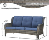 HUMMUH Outdoor Furniture 5 Pieces Patio Furniture Set Wicker Outdoor Sectional Sofa with 2 Patio Chairs,Ottomans - Photo 2