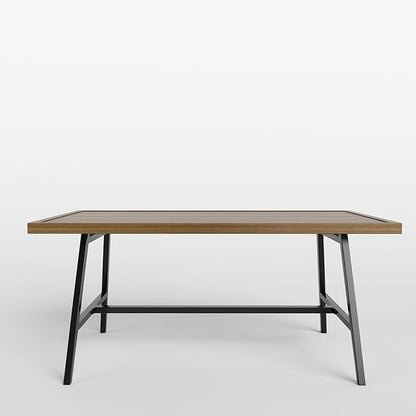 NATURAL EXPRESSIONS Outdoor Coffee Table Woodgrain Patio Metal Table All Weather Backyard Conversation, 36 inches, for Balcony, Poolside, Deck, Garden, Indoor, Ootdoor, Brown.