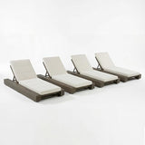 Christopher Knight Home Tory Acacia Wood Chaise Lounge Chair Outdoor Set of 4, Poolside Sun Lounger Recliner - Photo 5