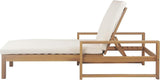 Outdoor Acacia Wood Chaise Lounges with 6-Position Adjustable Backrest and Cushions - Photo 6