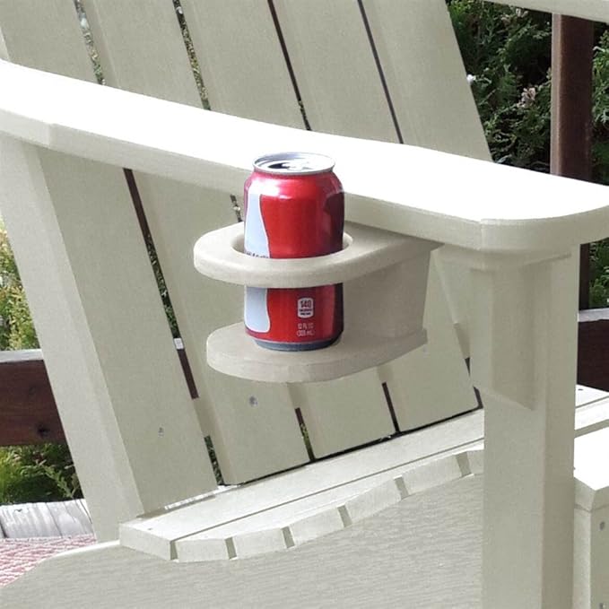 highwood Screw-On Cup Holder for Adirondack Chairs, Whitewash