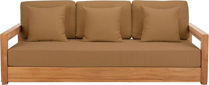 SAFAVIEH Outdoor Couture Collection Montford Grey 3-Seat Bench Cushion & Pillow Cover Set