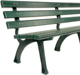 Global Industrial 6'L Outdoor Park Bench with Backrest, Recylced Plastic Slats, Wrought Iron Frame, 1985 lbs Capacity - Photo 6