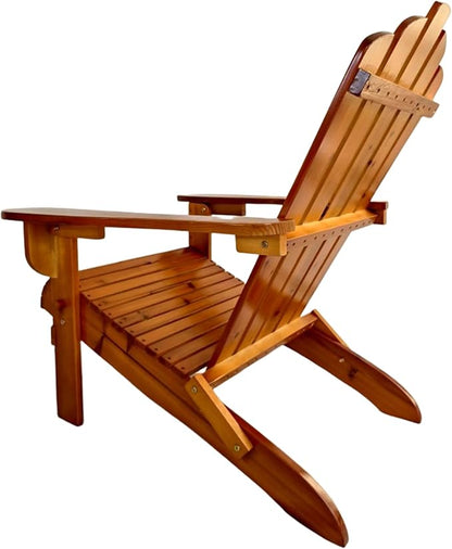 Outdoor or Indoor Wood Adirondack Chair, Foldable, Oak