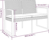 2-Seater Outdoor Garden Bench with Storage and Cushions, Modern Powder-Coated Steel Patio Seating - Photo 2