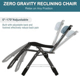 NAIZEA Padded Zero Gravity Chair, Cooling Fabric Folding Outdoor Lounge Chairs - Photo 5