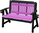 2-Person 4FT Plastic Poly Lumber Wood Cup Holders Bench Amish Craftsmanship Made in USA HDPE with No wood fibers - Photo 1