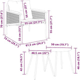 Small Black Balcony Furniture Set, 4-Piece Outdoor Patio Bistro Set with Cushions - Photo 3