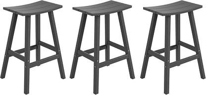 WestinTrends Malibu Malibu 29 Inch High Backless Seat Bar Stools (Set of 3), Gray