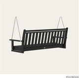 POLYWOOD GNS60BL Vineyard 60" Outdoor Swing, Black - Photo 5