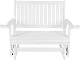 HIPS Patio Glider with Cup Holders, Durable Poly Lumber Material, All-Weather Resistant - Photo 8