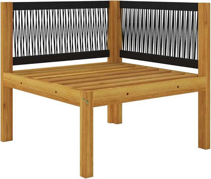 2-Seater Acacia Wood Garden Bench with Weather-Resistant Cushions, Modern Outdoor Patio Furniture for Balcony Terrace, Comfortable Seating with Removable Covers and Sturdy