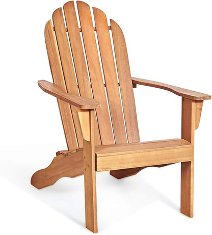 Giantex Adirondack Chair Acacia Wood Outdoor Chairs with 350 lbs Weight Capacity, Weather Resistant Lounge Armchair for Yard, Patio, Garden, Poolside, Balcony, Deck Fire Pit Chairs, Natural