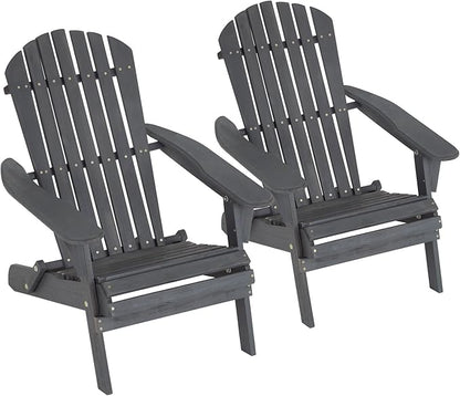 FDW Folding Adirondack Chairs Set of 2, All Weather Patio Chairs Outdoor Fire Pit Chairs for Patio Lawn Garden Backyard Deck Pool Beach