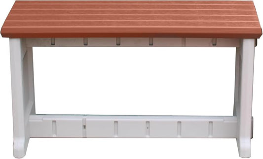 Bench, Redwood Top with Warm Grey Sides, 1 Pack - Proudly Made in The USA, Click and Lock Hardware-Free Assembly, Durable and Stylish Outdoor Seating