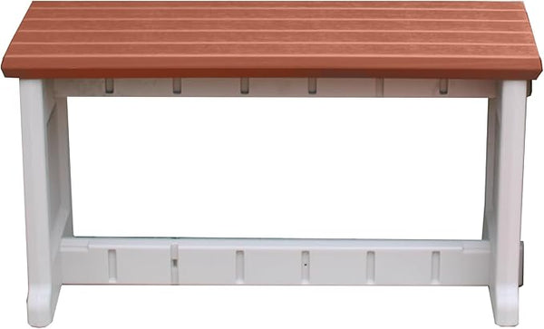 Bench, Redwood Top with Warm Grey Sides, 1 Pack - Proudly Made in The USA, Click and Lock Hardware-Free Assembly, Durable and Stylish Outdoor Seating
