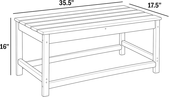 WO WESTIN OUTDOOR HDPE Laguna Outdoor Poly Adirondack Coffee Table, Teak