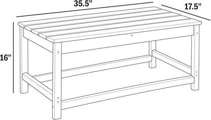 WO WESTIN OUTDOOR HDPE Laguna Outdoor Poly Adirondack Coffee Table, Sand
