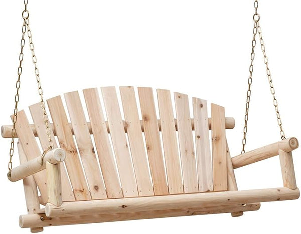 Wooden Porch Swing Outdoor Bench Swing Chair 2-Seater W/Hanging Chains for Patio Garden Backyard, Heavy Duty 800 LBS - Photo 1