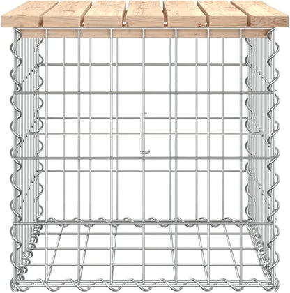Solid Pine Wood Garden Bench with Silver Frame Small Square Outdoor Seating Natural Brown for Patio Balcony Porch
