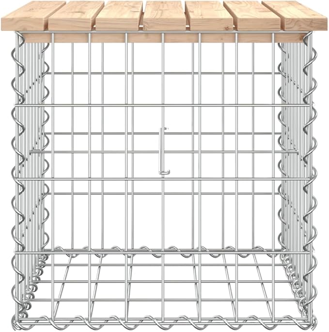 Natural Wood Garden Bench Outdoor Square Brown Solid Pine Wood with Galvanized Steel Frame 16.9x17.3x16.5 Inch for Patio Porch Balcony Seating