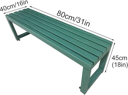 Outdoor Bench Weatherproof Garden Bench Metal Outdoor Seating All Weather Park Bench Outside Bench, Easy to Assemble(Yellow,80cm/31in)