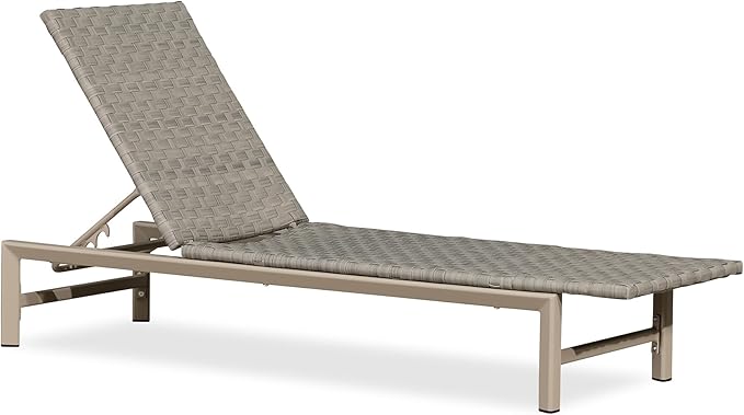 PURPLE LEAF Patio Chaise Lounge Rattan Chair Outdoor Pool Adjustable Recliner Wicker Lounger for Outside Woven - Photo 1