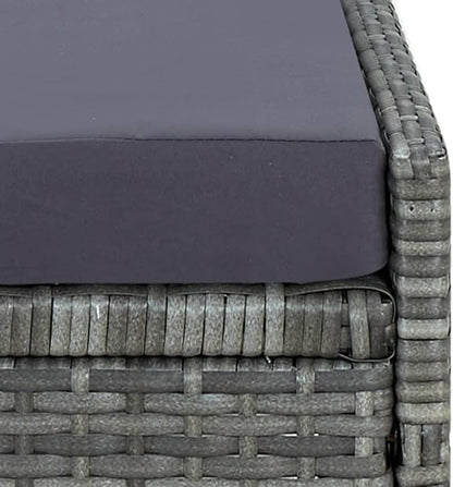 Sunbed Hammock Chair,Lounge Chair,Patio Lounge Chairs,Christopher Knight Outdoor Furniture,Outdoor Chaise Lounge,Outdoor Lounge Chairs Set of 2,with Cushion Poly Rattan Gray