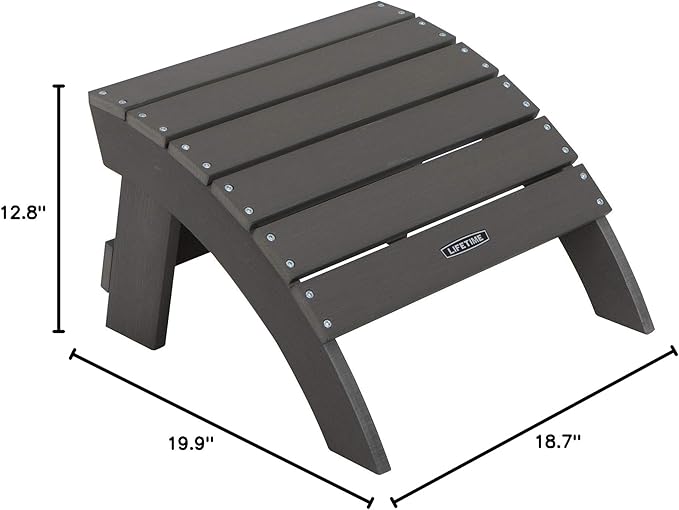 Lifetime 60291 Adirondack Ottoman, Shale Stone
