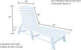 Phat Tommy Outdoor Pool Chaise Lounge, Heavy-Duty Beach Lounger - Folding, HDPE - Photo 2