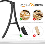 VINGLI 5FT Porch Swing Frame, 1000LBS Heavy Duty A-Frame Wooden Porch Swing Stand with Curved Arc Top - Photo 2