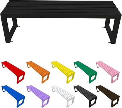 Metal Garden Bench Outdoor Seat 2-Person Patio Benches Park Bench Backless Chair Front Porch Seat 3.3ft 3.9ft 4.9ft 5.9ft Weatherproof Chair for Yard Porch Lawn(Black,3.3ft)