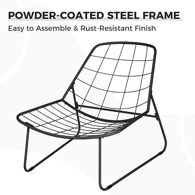 Grand patio Modern Accent Chair, Metal Outdoor Lounge Chair with Soft Cushion,Comfy Papasan Chair for Patio Backyard Porch Deck Bedroom, Weather Resistant and Easy to Maintain, Light Gray