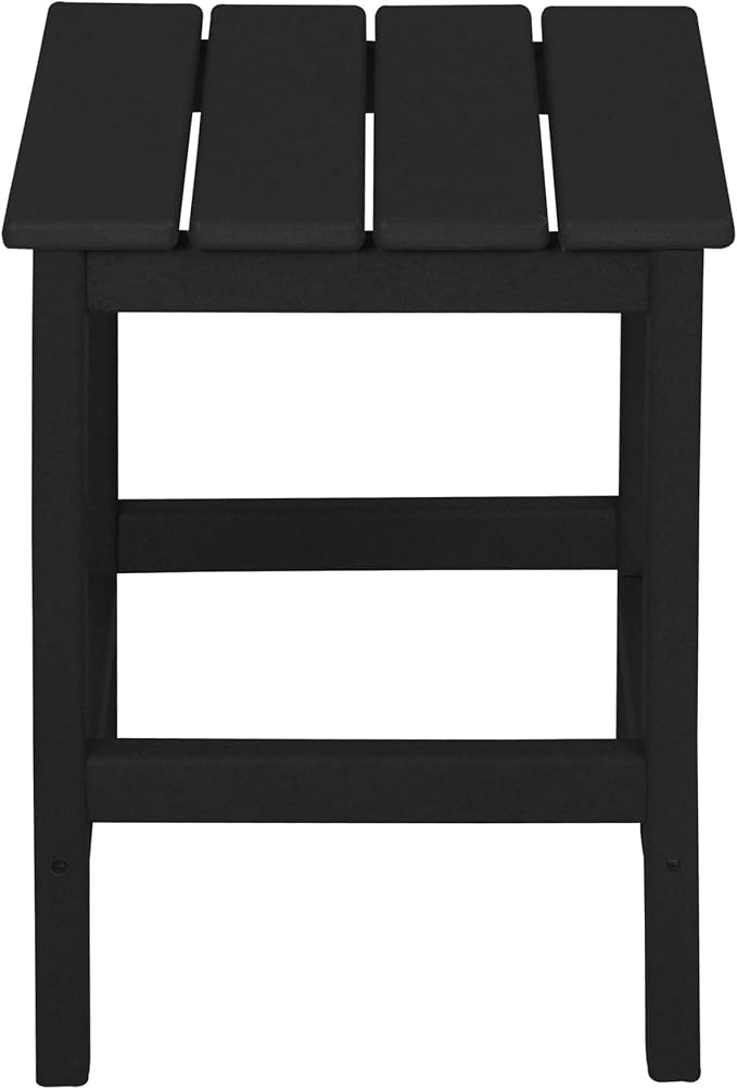 WO WESTIN OUTDOOR HDPE Laguna 3PC Outdoor Poly Adirondack Chair Set with Side Table, Black