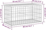 Rustic Gabion Design Garden Bench Solid Pine Wood with Galvanized Steel Reinforcement 32.7 x 17.3 x 16.5 Inches Outdoor - Photo 2