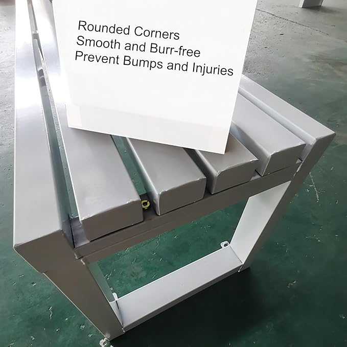 Outdoor Bench Weatherproof Garden Bench Metal Outdoor Seating All Weather Park Bench Outside Bench, Easy to Assemble(Blue,150cm/59in)