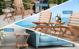 VINGLI Small HDPE Folding Side Table, Plastic Waterproof Portable Adirondack Coffee End Tables, All Weather for Patio - Photo 8