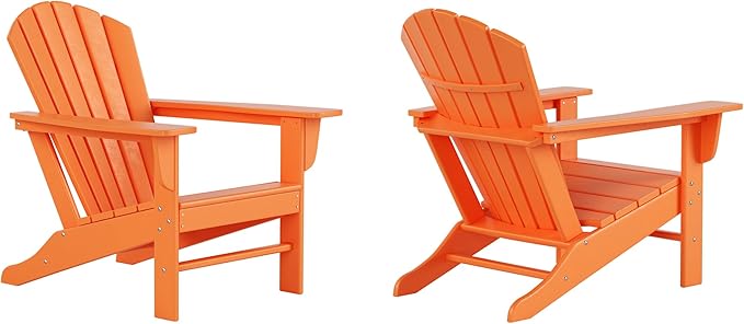 WestinTrends Dylan Outdoor Adirondack Chair (Set of 2), Orange