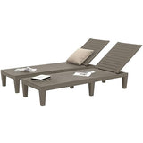 DWVO Outdoor Chaise Lounge, Pool Lounge Chair Set of 2 w/ 5-Level Backrest - Photo 1
