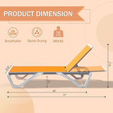 Domi Outdoor Lounge Chair, Aluminum Lounge Chair for Outside with 5 Position Adjustable Backrest - Photo 2