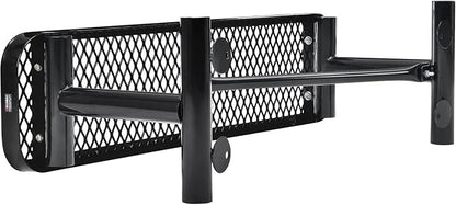 Global Industrial 4'L Heavy Duty Expanded Metal Mesh Flat Bench with Steel Frame, Portable Outdoor Bench, 1000 lbs Capacity, Black, 48" L x 14-1/2"W x 18" H