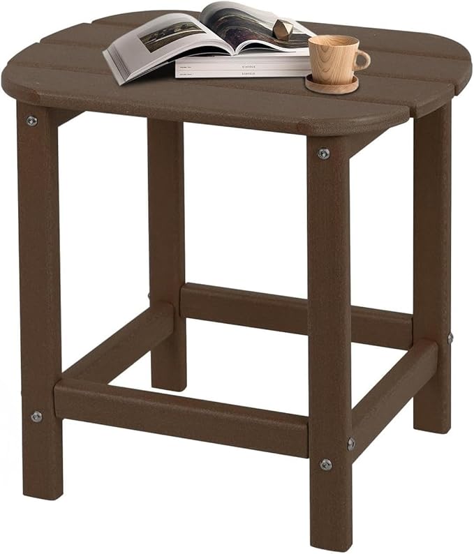 Adirondack Outdoor Side Table - 16.5" Square 2-Tier Patio Table with Weatherproof HDPE Material - Photo 1