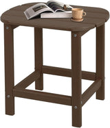 Adirondack Outdoor Side Table - 16.5" Square 2-Tier Patio Table with Weatherproof HDPE Material - Photo 1