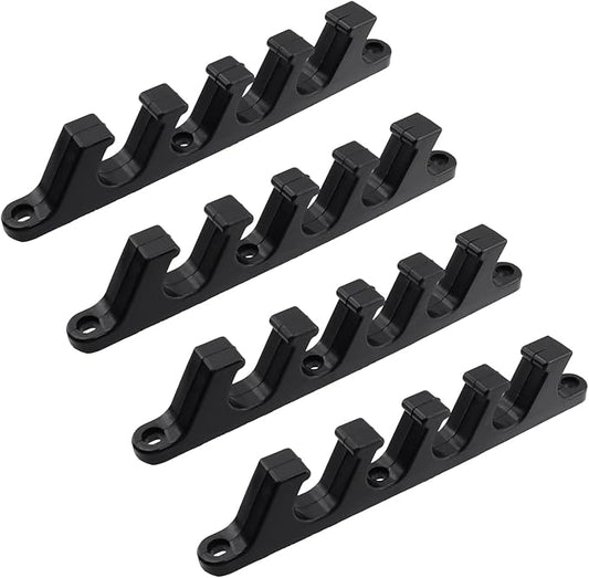 4pcs Adjustment Brackets for Chaise Lounges or Patio Outdoor Lawn Yard Furniture Replacement Position Adjuster Recliner Brace (5 Position - Black)