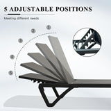 Domi Pool Lounge Chairs Set of 2 with Side Table, Aluminum Adjustable Outdoor Chaise Lounge with Wheels - Photo 4